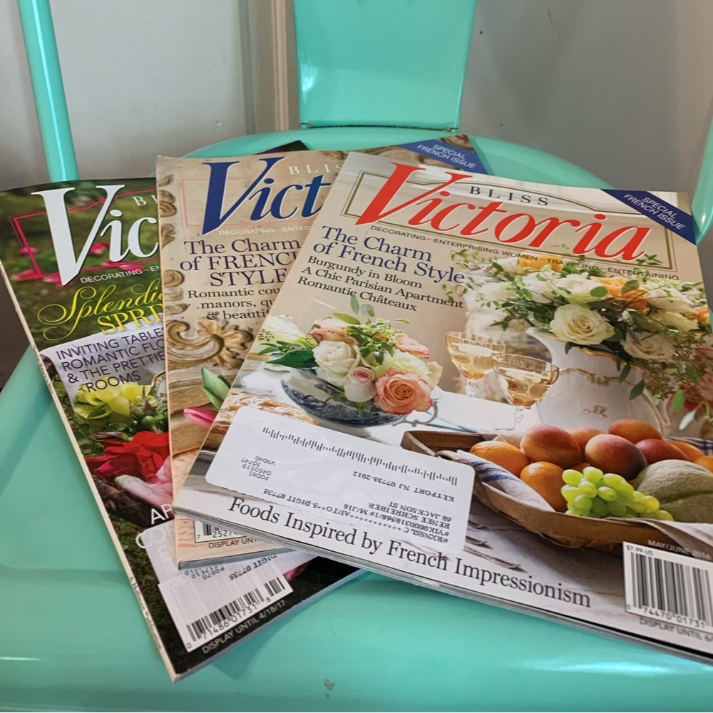 Bliss Victoria Magazines Lot of 3:  May/June ‘16, Mar/Apr ‘17, May/June ‘17